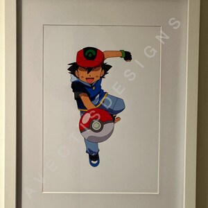 Ash | Pokémon | Ilustração sem rosto | Impressão A4