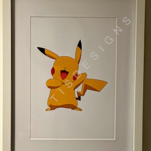 Pikachu | Pokémon | Ilustração sem rosto | Impressão A4