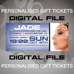 Personalisierte Konzert-Karte | JADE Das ist Showbiz Baby! Tournee 2025 | Geschenkkarte