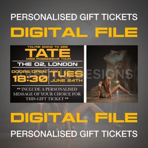 Personalisierte Konzert-Karte | Tate McRae Miss Possessive Tour 2025 | Geschenkkarte