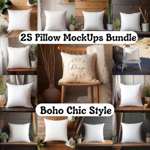Lot de 25 maquettes d'oreillers bohème chic, maquette d'oreiller, 12 x 12 x 12, maquettes d'oreillers chics, maquette d'oreiller blanc 12 x 12 po, carré