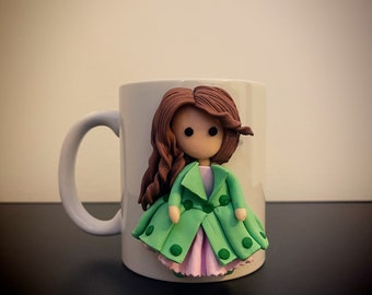 Handmade Polymer Clay Mug Doll Birthday Gift Colleague Gift Friend Gift