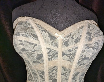 Vintage 1950's Bustier Corset Lace size 40C