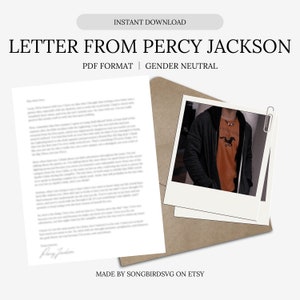 Love Letter from Percy Jackson | Digital Parody Letter | Not Personalized | Gender-Neutral Language | Instant Download | PDF