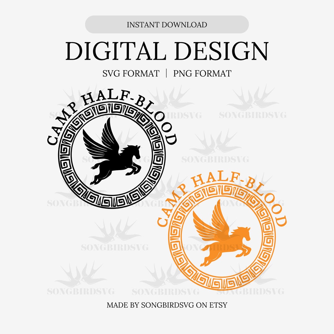2 Colors Camp Half-blood Logo Percy Jackson Sticker PNG SVG Instant ...