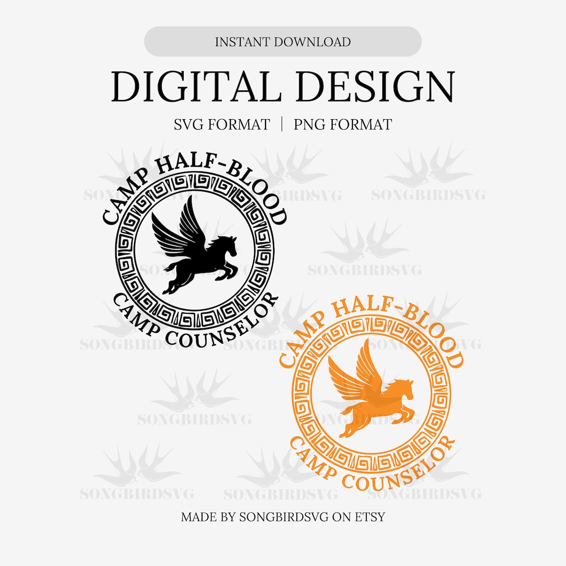 2 Colors Camp Halfblood Camp Counselor Logo Percy Jackson Sticker PNG