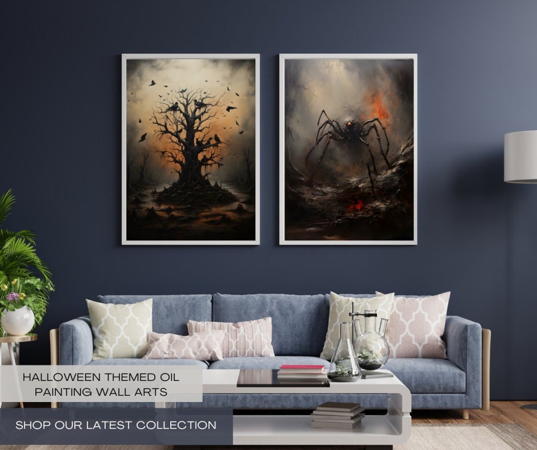 Halloween Themed Wall Arts Halloween Theme Digital Prints Etsy
