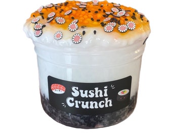 Sushi Crunch Slime, Crunchy Slime, diy slime, Figet toys, Food Slime, snow fizz slime