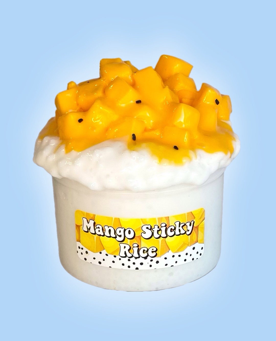 Mango Sticky Rice Slime, Crunchy Slime, Jelly Cube Slime, DIY Slime