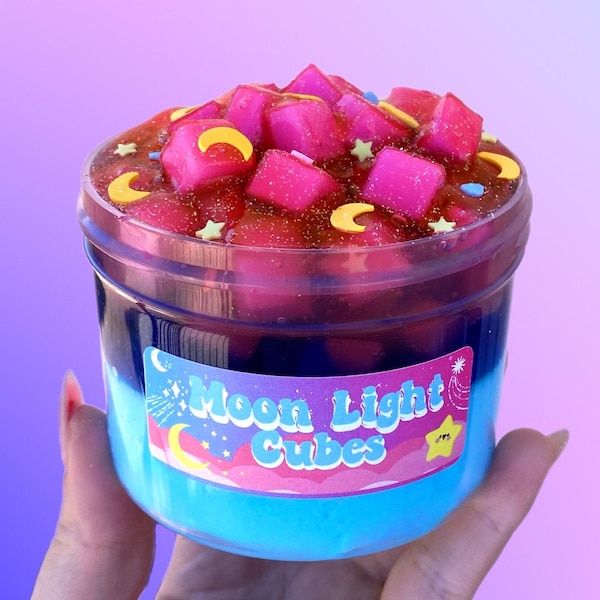 Moon light cubes slime, cloud dough slime, DIY slime, jelly cube slime, kids gift, figet toys
