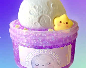 Moonlight dreams bingsu slime, DIY clay slime kit, Moon diy kit, clear slime, kids gift, figet toys
