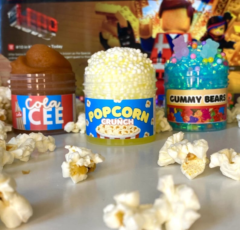 Movie Night Slime Kit: Popcorn, Gummy Bear, Cola Icee Slimes - Etsy