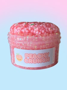 Peachy crunch bingsu slime, crunchy slime, clear slime, peach slime, kids gift, figet toys