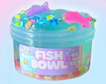 Fishbowl slime kit, clear slime, diy slime kit, kids gifts, fish slime, cute slime