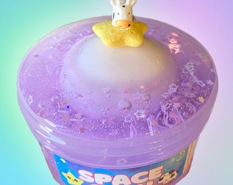 Space cow Slime, Cloud crème Slime, clear slime, float slime, Birthday gift, Stress Relief toy, Kids Gifts,