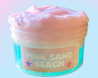 Pink sand beach slime, cloud crème slime, clear slime, ocean slime, kids gift, figet toys