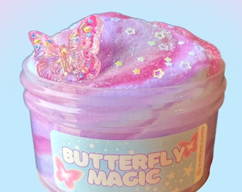 Butterfly magic Slime, Cloud dough Slime, Clear halo slime, Glitter slime, Stress Relief toy, Kids Gifts,