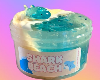 Hajstrandslime, molnslime, klart slime, havslime, födelsedagspresent, stresslindrande leksak, barnpresenter,