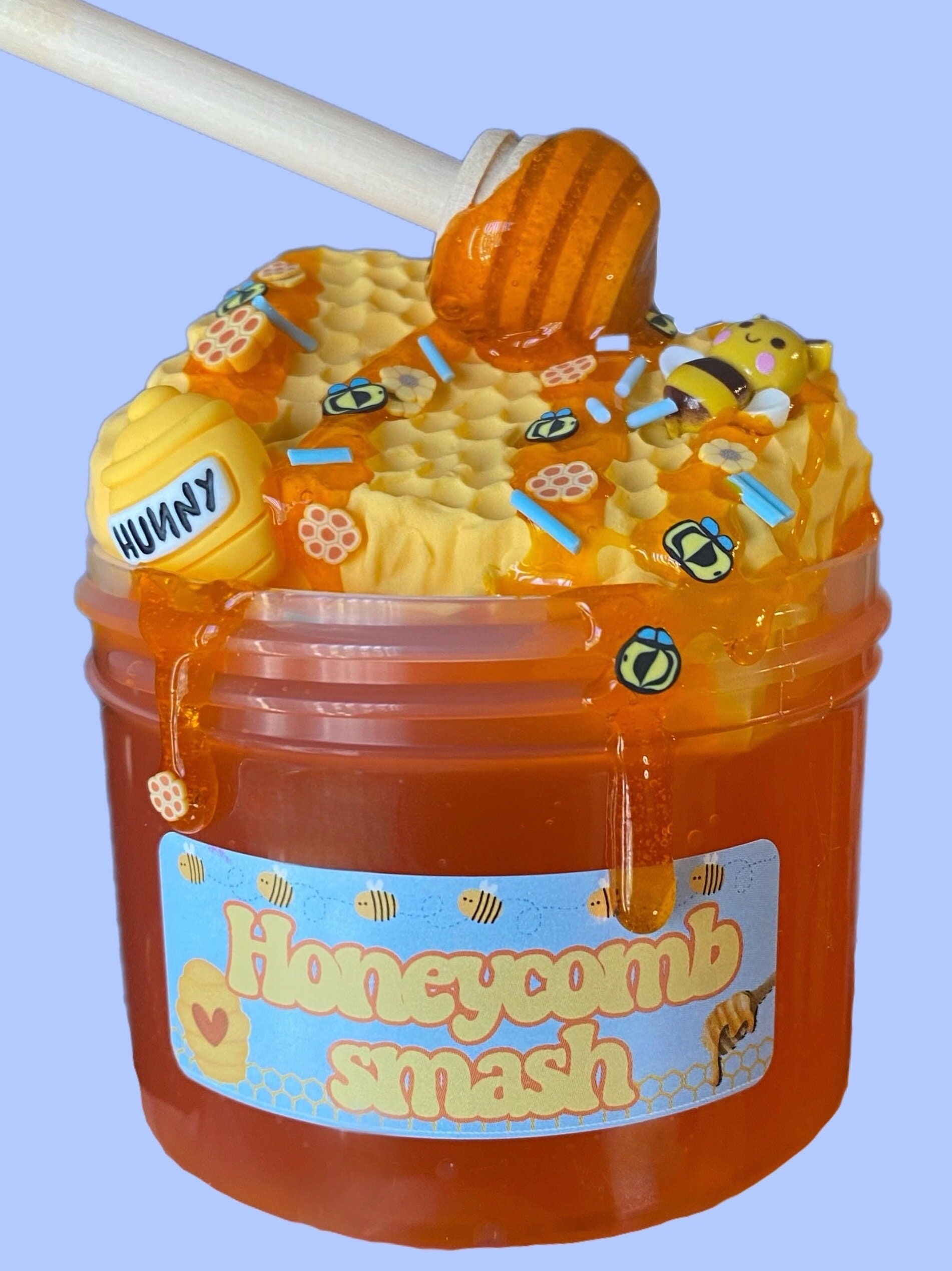 ハニカムゼリースライム：DIY粘土、ハチのチャーム、ハチミツの香り（7