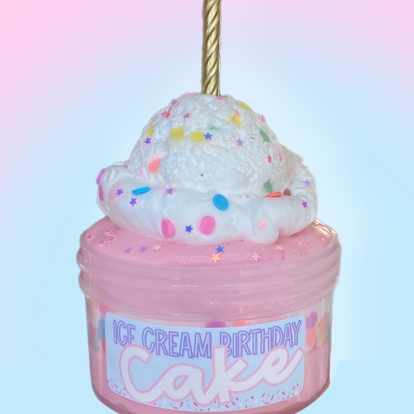 Birthday ice cream cake slime, cloud dough slime, Kids birthday gift, friend’s birthday gift, birthday party