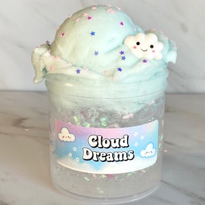 Cloud Dreams Slime, Cloud Slime, Cloud Charms, Icee Slime, Clear Slime, Stress Relief toy, Kids Gifts, Bings Bead Slime