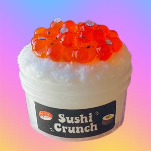Sushi Crunch Slime, Crunchy Slime, diy slime, Figet toys, Food Slime, snow fizz slime