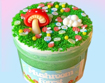 Mushroom Forest Slime: Snow Fizz Crunchy Butter Slime