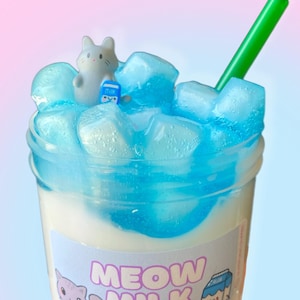 Meow milk Slime, thick and glossy Slime, jelly cube slime, cat slime, Stress Relief toy, Kids Gifts