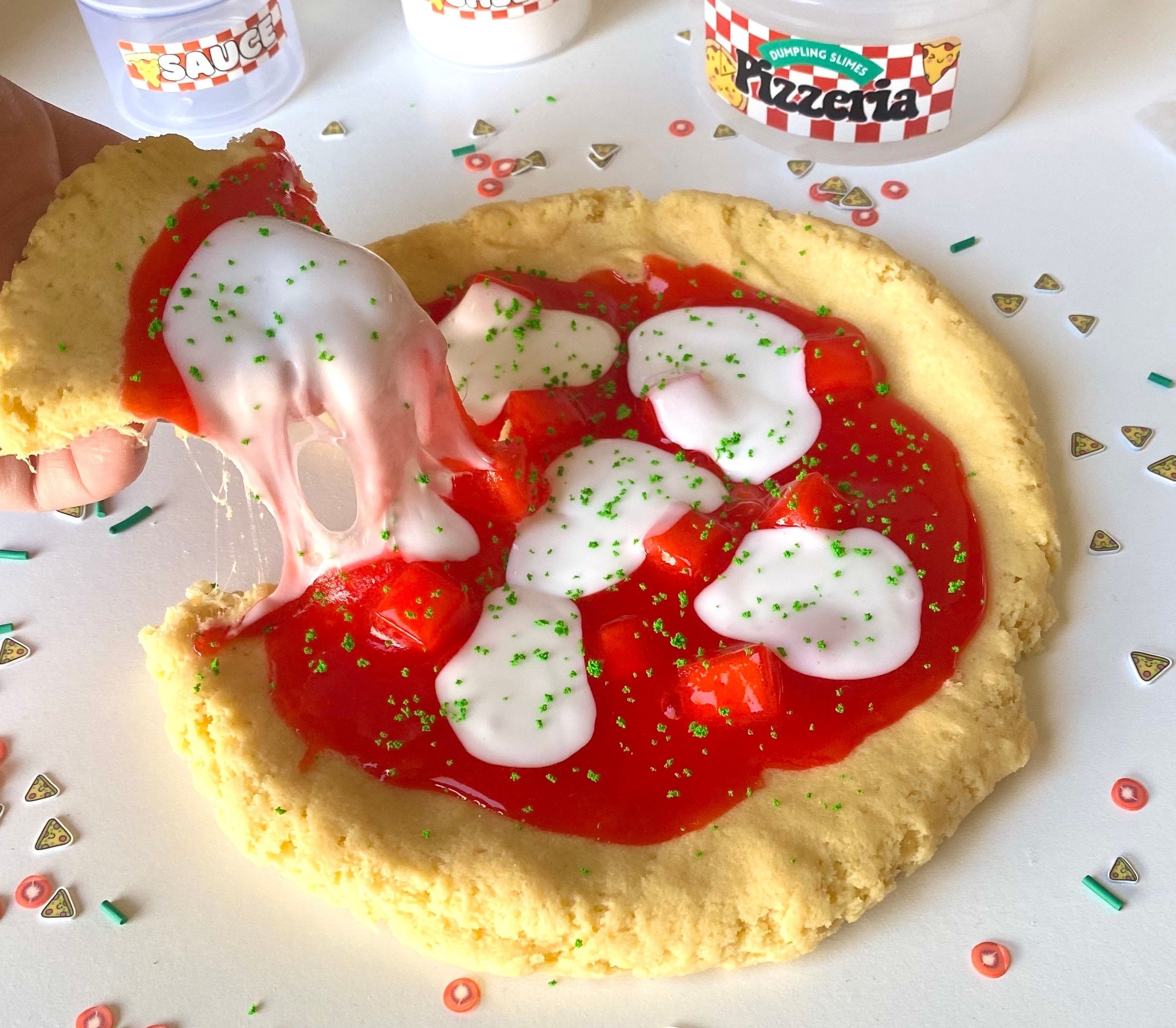 Pizza Diy kit, cloud cream Slime, food slime, glossy slime, pizza slime, Birthday gift, Stress Relief toy, Kids Gifts, kids crafts