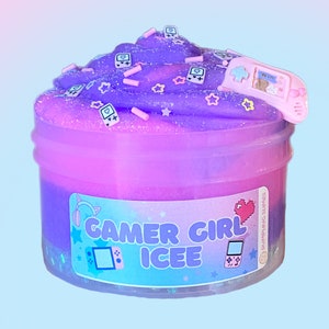 Gamer girl icee slime, icee slime, gamerslijm, doe-het-zelfslijm, bingsu-kralenslijm, verjaardagscadeau voor kinderen