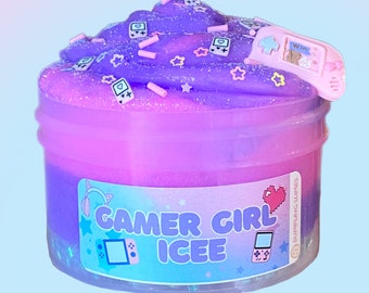 Gamer girl icee Slime, icee Slime, gamer slime, DIY Slime, bingsu beads Slime, Kids Birthday gift