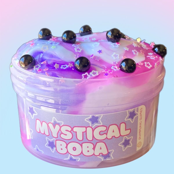 Mystical boba slime, icee slime, thick and glossy  slime, clear slime, kids gift, figet toys