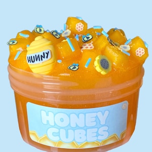 Honey cubes slime, Jelly cube slime, DIY slime, bee slime, kids gift, figet toys, birthday gift, honeycomb slime