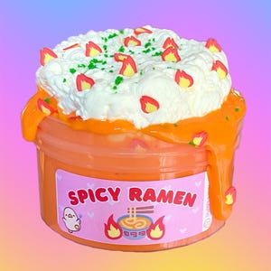 Spicy Ramen Slime Kit: dik glanzend kleislijm, hagelslag