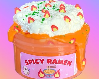Spicy Ramen Slime Kit: dik glanzend kleislijm, hagelslag