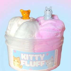 Kitty fluff slime, koci szlam, chmura szlamu, koci szlam, prezent dla kota, prezent urodzinowy dla dzieci