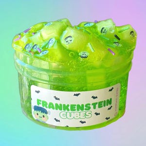 Kostki Frankensteina, Glut na Halloween, Przezroczysty glut, Żelowe kostki glutu, Prezenty na Halloween, Zabawka łagodząca stres, Prezenty dla dzieci,
