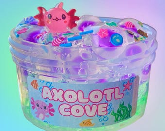 Axolotl Slime: Frogspawn Fishbowl Beads, Axolotl Charm - fidget Toy
