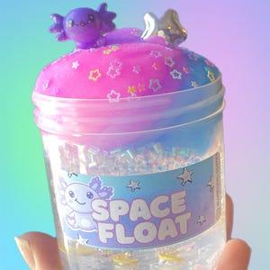 Space float Slime, icee  Slime, Clear slime axolotl Charms, float  Slime, Clear Slime, Stress Relief toy, Kids Gifts, Bings Bead Slime