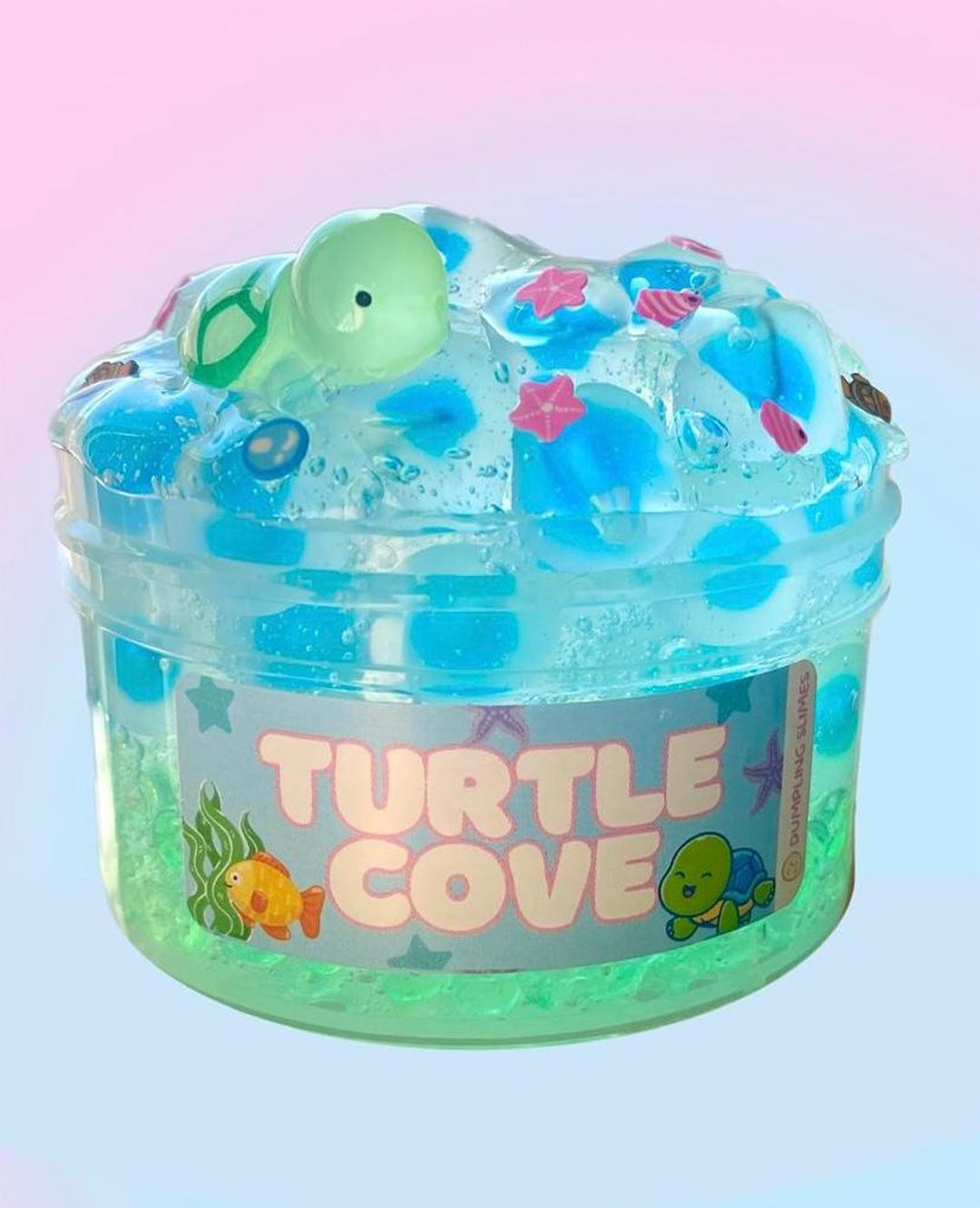 Turtle cove clear slime: Frogspawn Fishbowl Beads, Axolotl Charm - Stress Relief Toy