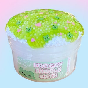 Froggy bubble bath, thick and glossy Slime, floam slime, crunchy  slime, Birthday gift, Stress Relief toy, Kids Gifts,