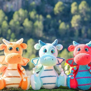 CHARLIE THE DRAGON - Crochet pattern - amigurumi - plushie