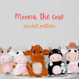 MOONA, THE COWBOY - crochet pattern. Amigurumi cow plushie highland