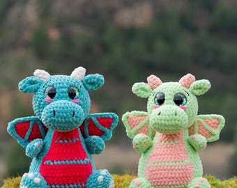 CHARLIE the BABY DRAGON pattern - crochet - amgurumi - pattern - plushie
