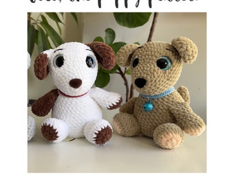 Bolo, the puppy pattern! - Crochet amigurumi dog pattern - Adorable puppies