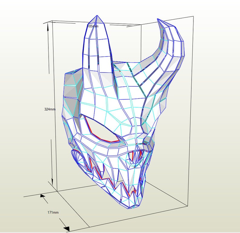 Angular Patterns Mask Mask for Papercrafts, Family, Kids Activities, 3D Pepakura Designs, DIY ...