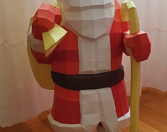 Père Noël pour Papercrafts, Famille, Activités pour enfants, Conceptions Pepakura 3D, DIY Papercraft, Low Poly, 3D Papercraft PDF, Modèle de papier, Origami