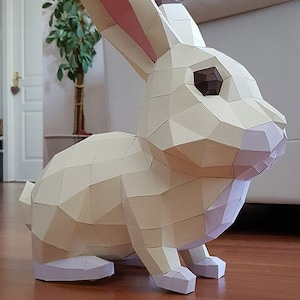 Bunny for Papercrafts, Family, Kids Activities, 3D Pepakura Designs, DIY Papercraft, Low Poly, 3D Papercraft PDF, Paper Template, Origami