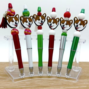 Welsh Corgi Beaded Pens, Cymru Gift, St. David&#39;s Day, Corgis Pen, Pembroke, Cardigan, Welsh Christmas