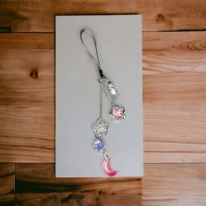 Flower Star Moon phone charm